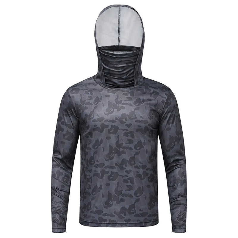 Summer men's and women's loose and casual quick drying ice silk breathable and lightweight fishing and sun protection clothing