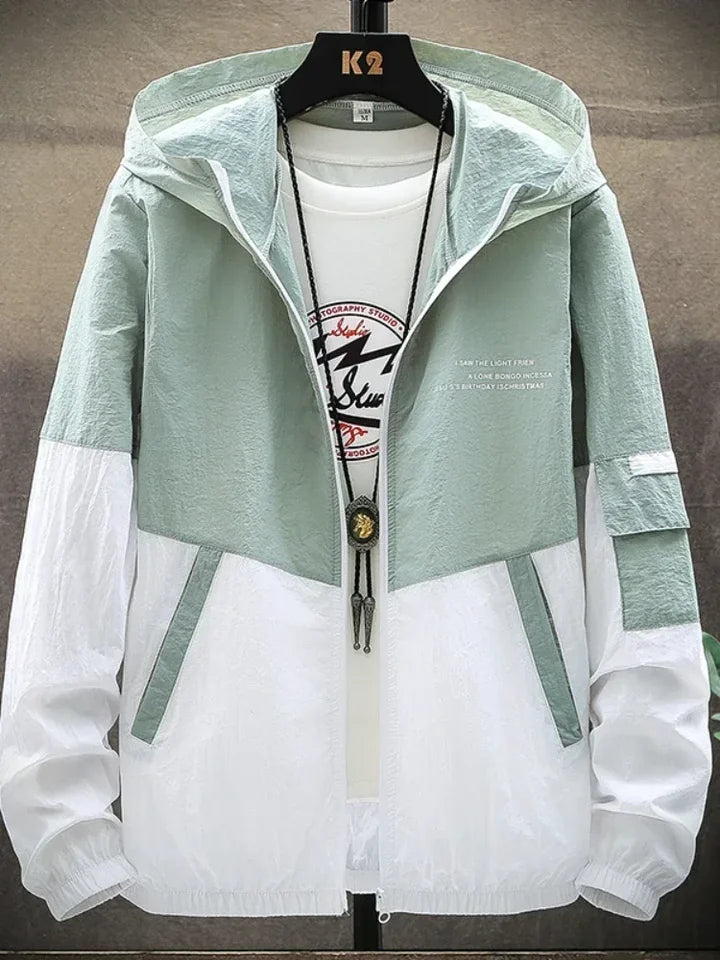 Summer Hooded Jacket Men Women Waterproof Sun Protection Clothing Fishing Hunting Clothes Quick Dry Skin Patchwork Windbreaker