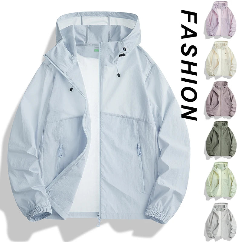 NewHigh-Quality Thin Sun Protection Clothing For Couples, Ice Silk Skin Clothing, Outdoor Snti-UV Jacket
