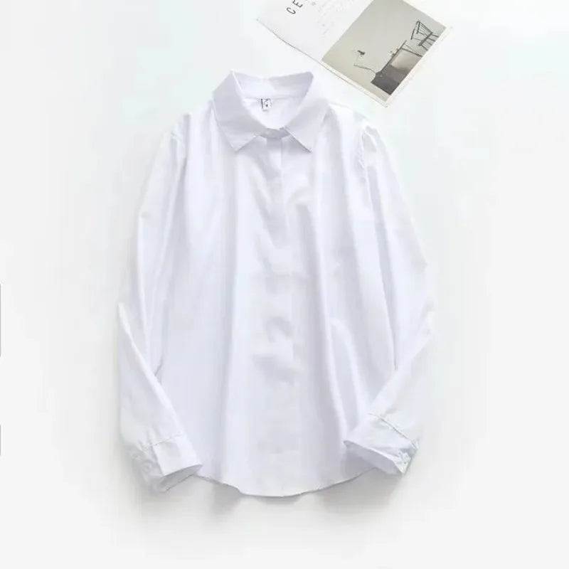 Women Light Blue Loose Fit Sun Protection Shirt Casual Long Sleeve Blouse