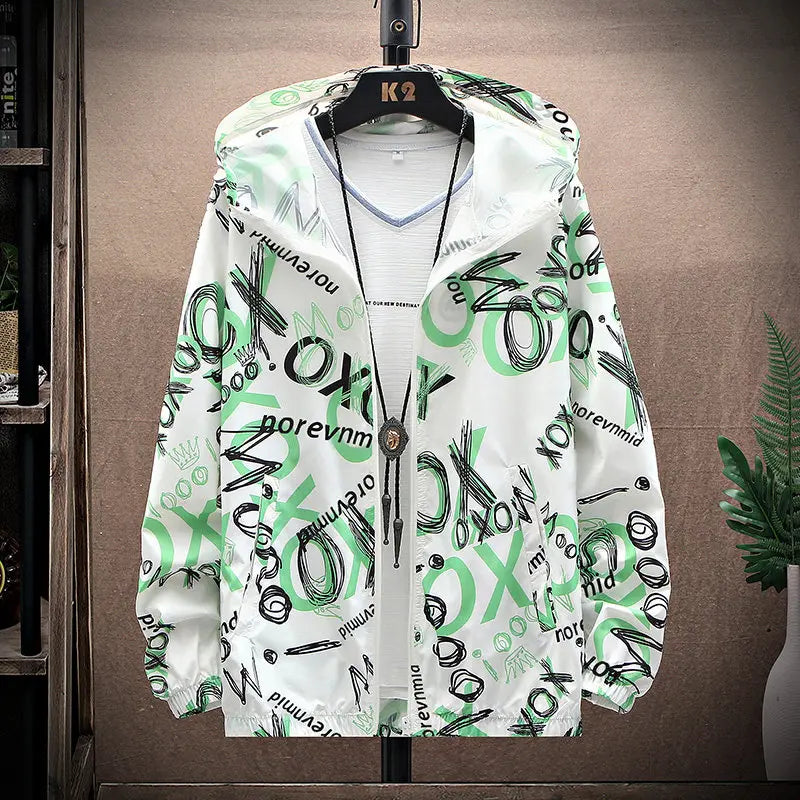 2024 Men's Summer New Hooded Sunscreen Casual Long-sleeved Jacket Outdoor Lightweight Jacket Coat Men Fishing Swim Shirt