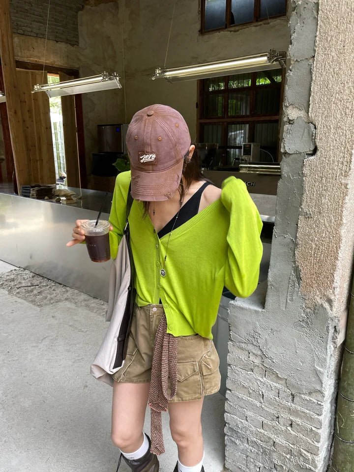 JCCC Shadow One River Qing Sun Protection Light Weight Loose Women's Summer Silk Blend Long Sleeve Knitted Cardigan