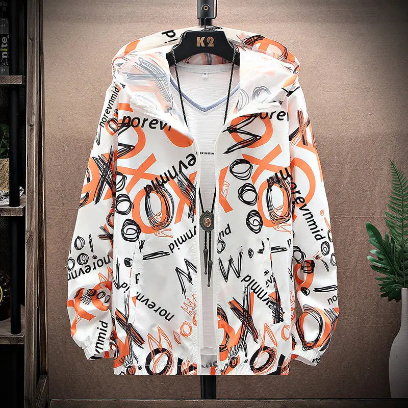 2024 Men's Summer New Hooded Sunscreen Casual Long-sleeved Jacket Outdoor Lightweight Jacket Coat Men Fishing Swim Shirt