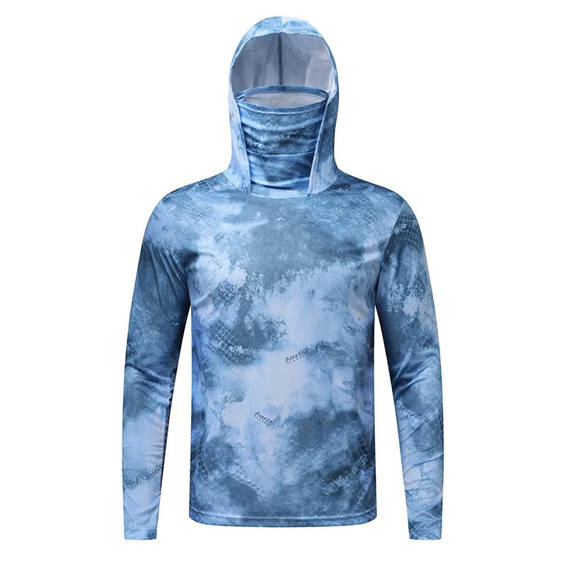 Summer men's and women's loose and casual quick drying ice silk breathable and lightweight fishing and sun protection clothing